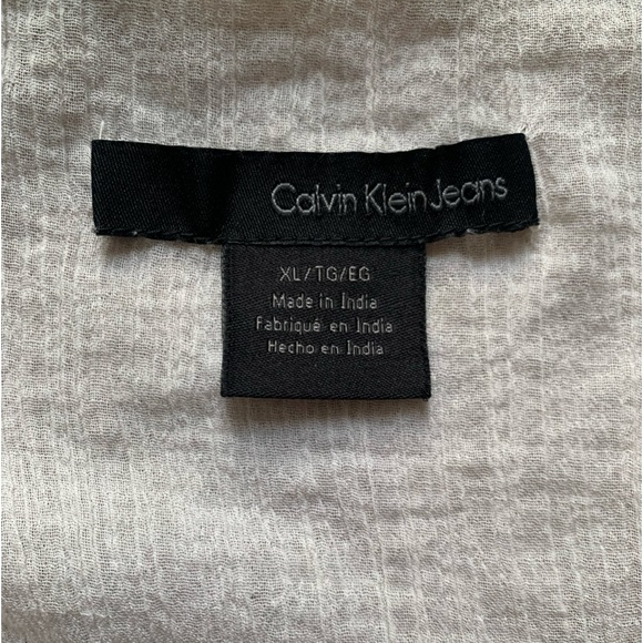 CALVIN KLEIN beige surplice blouse with elastic waste, size xl - Picture 7 of 8